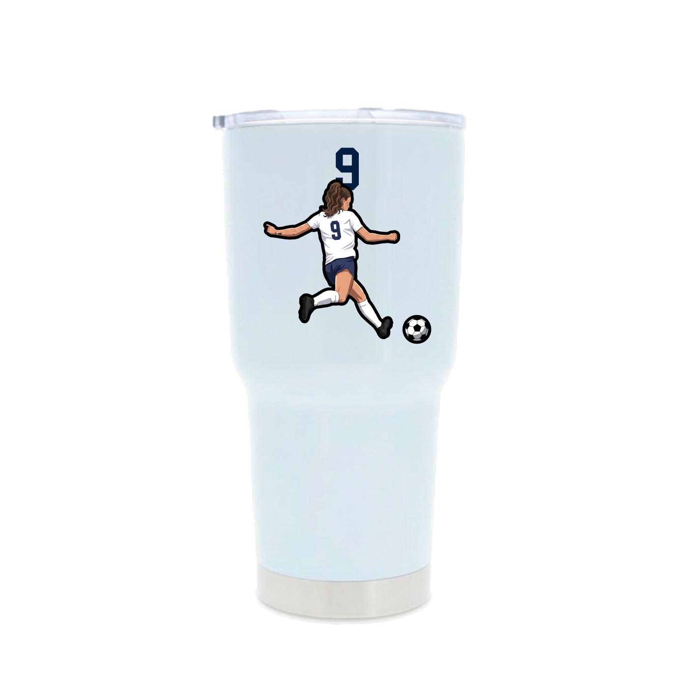 30oz Stainless Steel Tumbler — Number Top in White