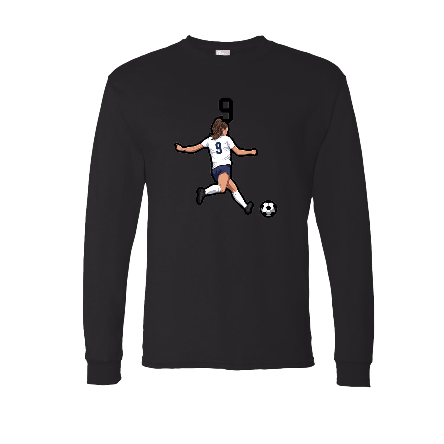Long Sleeve Tee — Number Top in Black