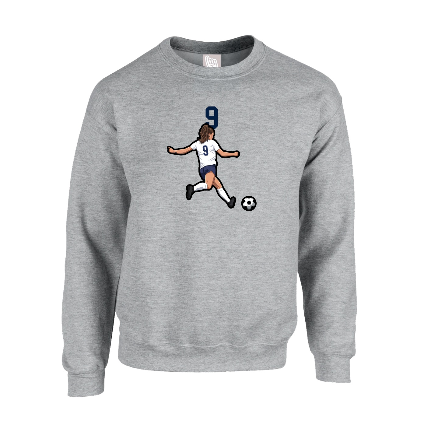 Fleece Crew — Number Top in Grey