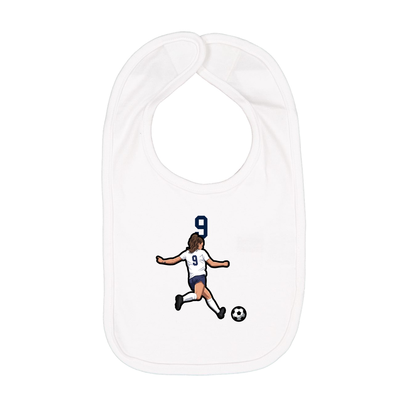 Infant Bib — Number Top in White