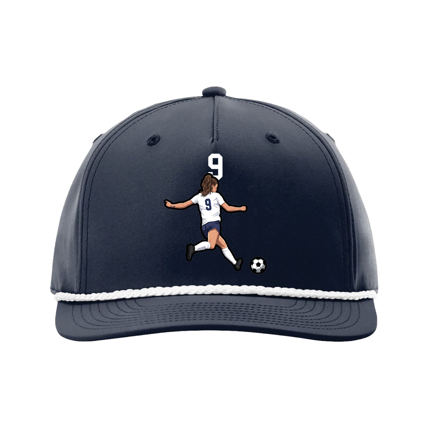 Five-Panel Classic Rope Cap — Number Top in Navy