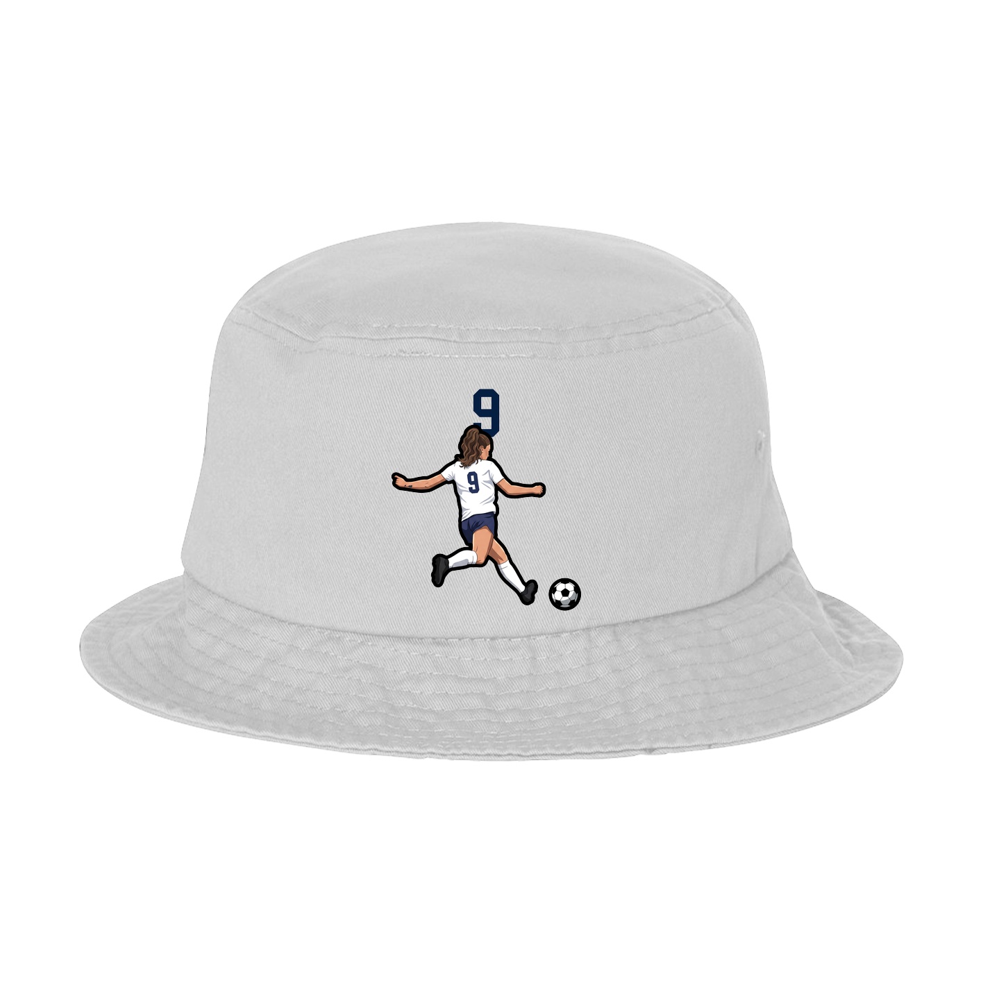 Bucket Cap — Number Top in White