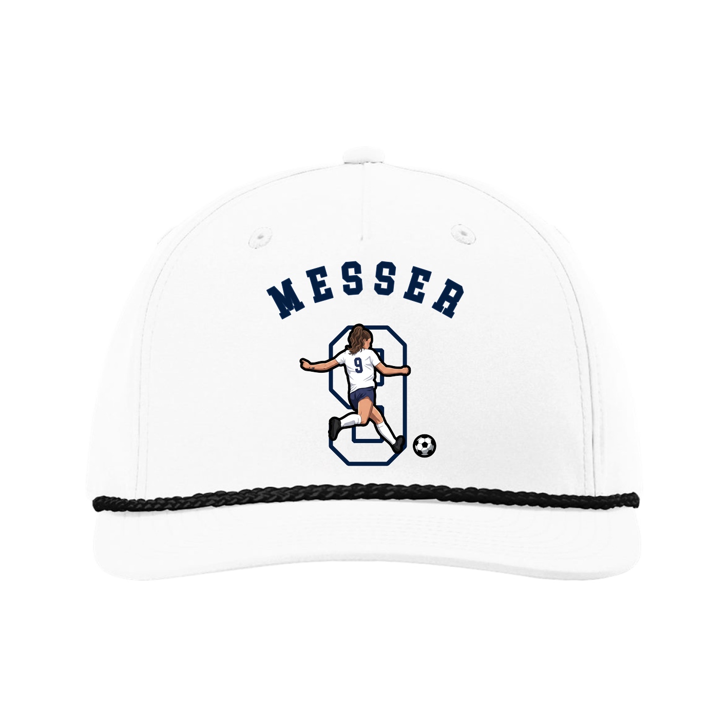 Five-Panel Classic Rope Cap — Shirsey Arch in White