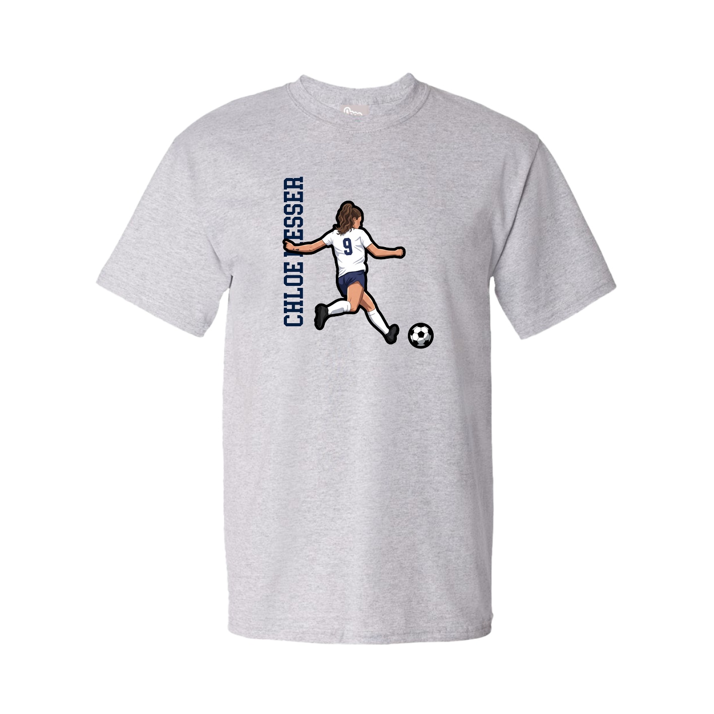 Youth Tee — Name Vertical in Grey