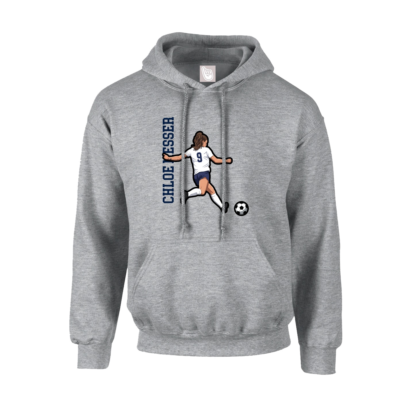 Youth Hoodie — Name Vertical in Grey
