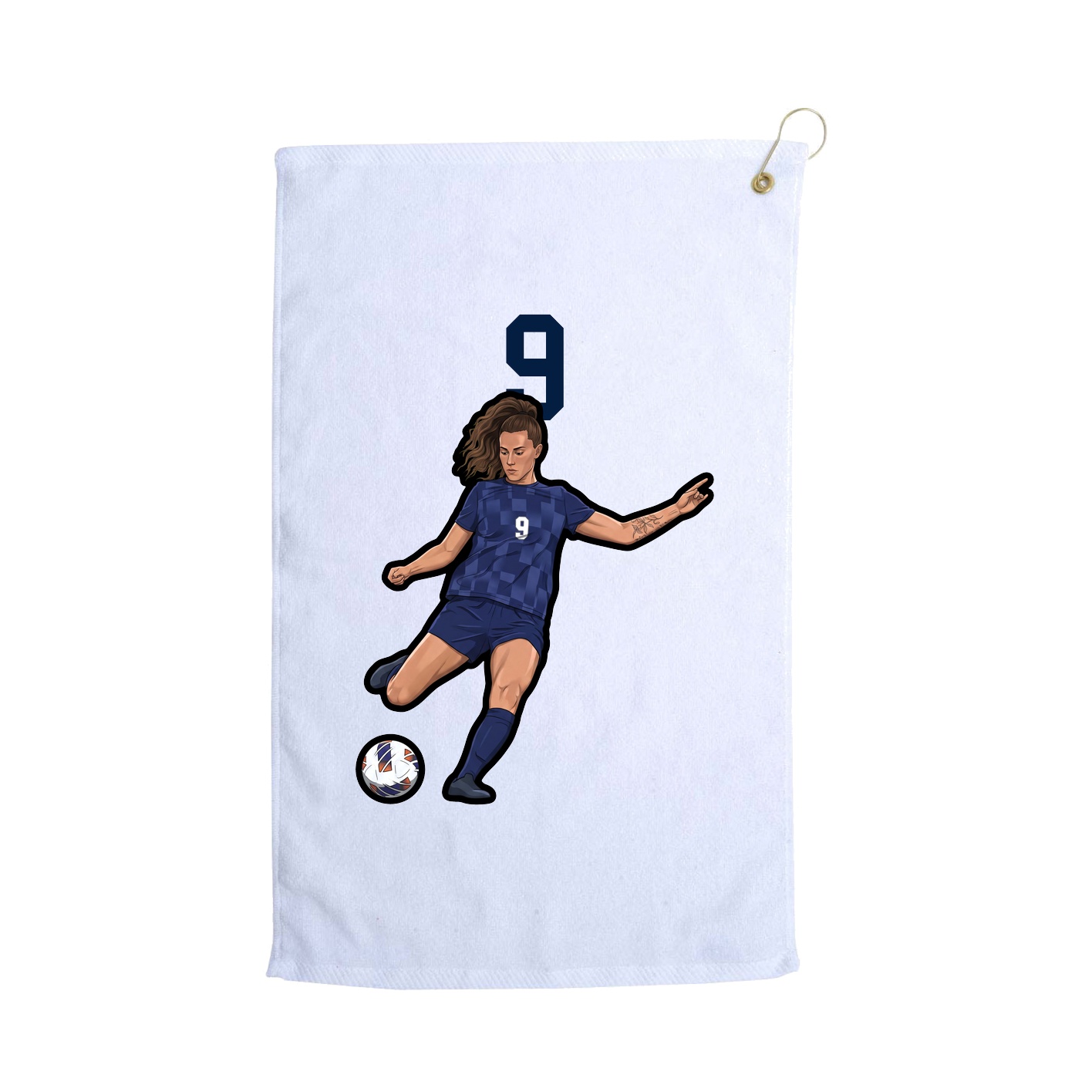 Golf Towel — Number Top in White