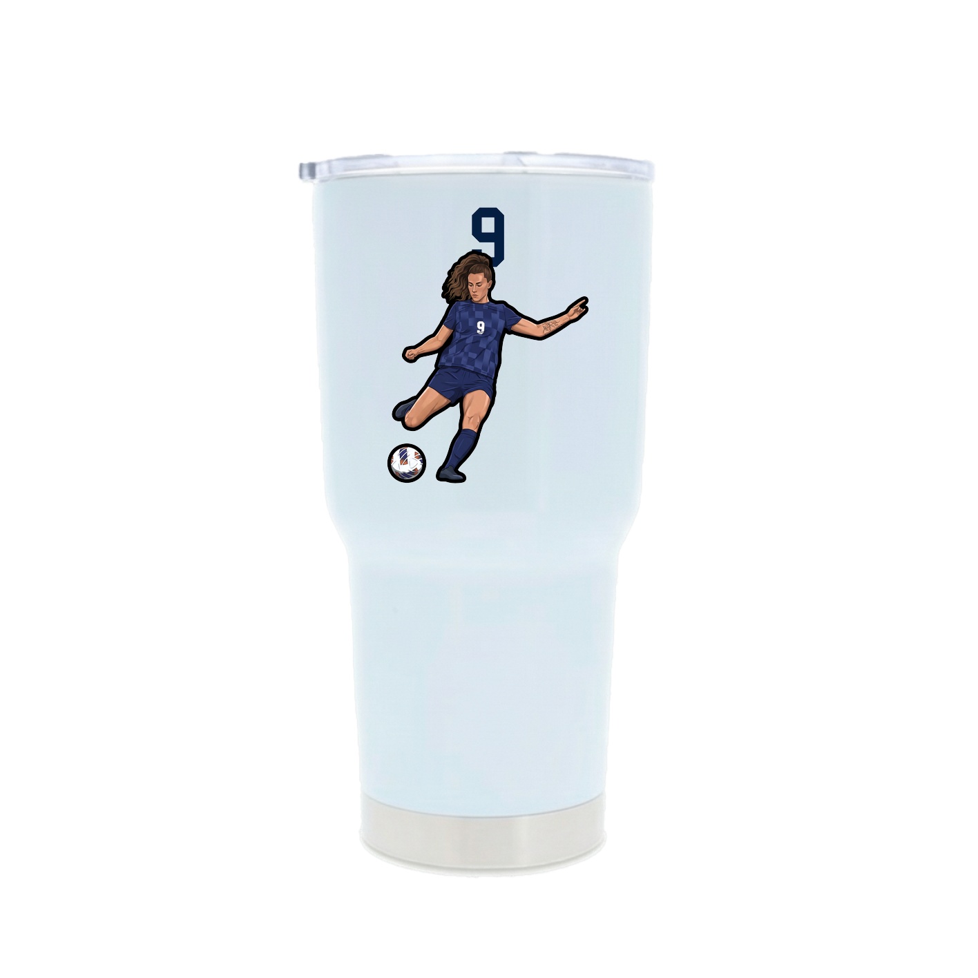 30oz Stainless Steel Tumbler — Number Top in White