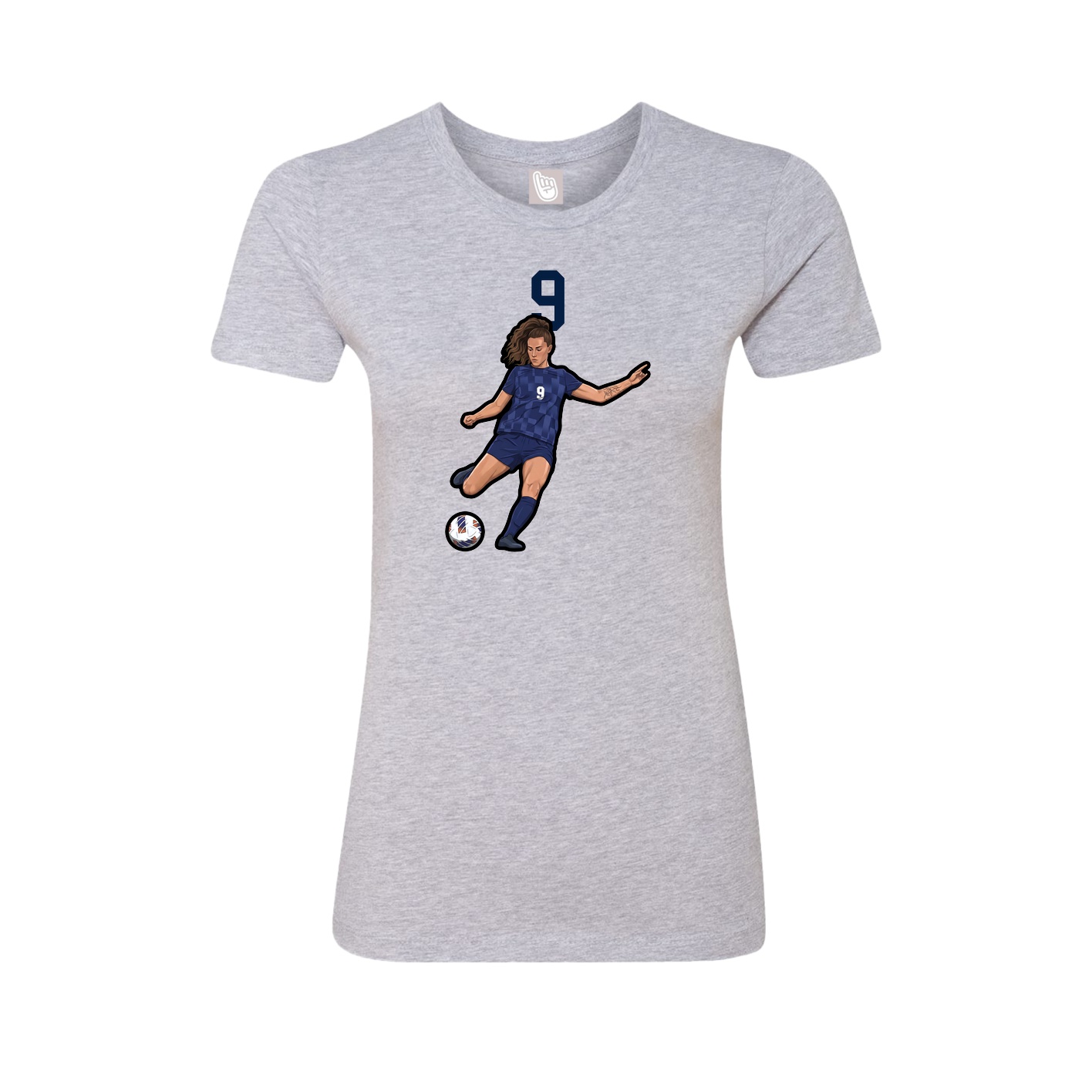 Fitted Women's Tee — Number Top in Grey