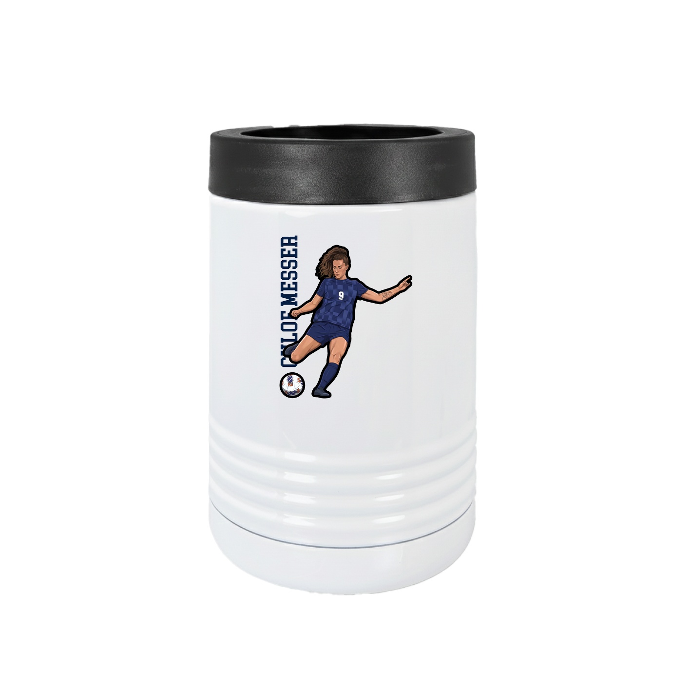 Beverage Holder — Name Vertical in White