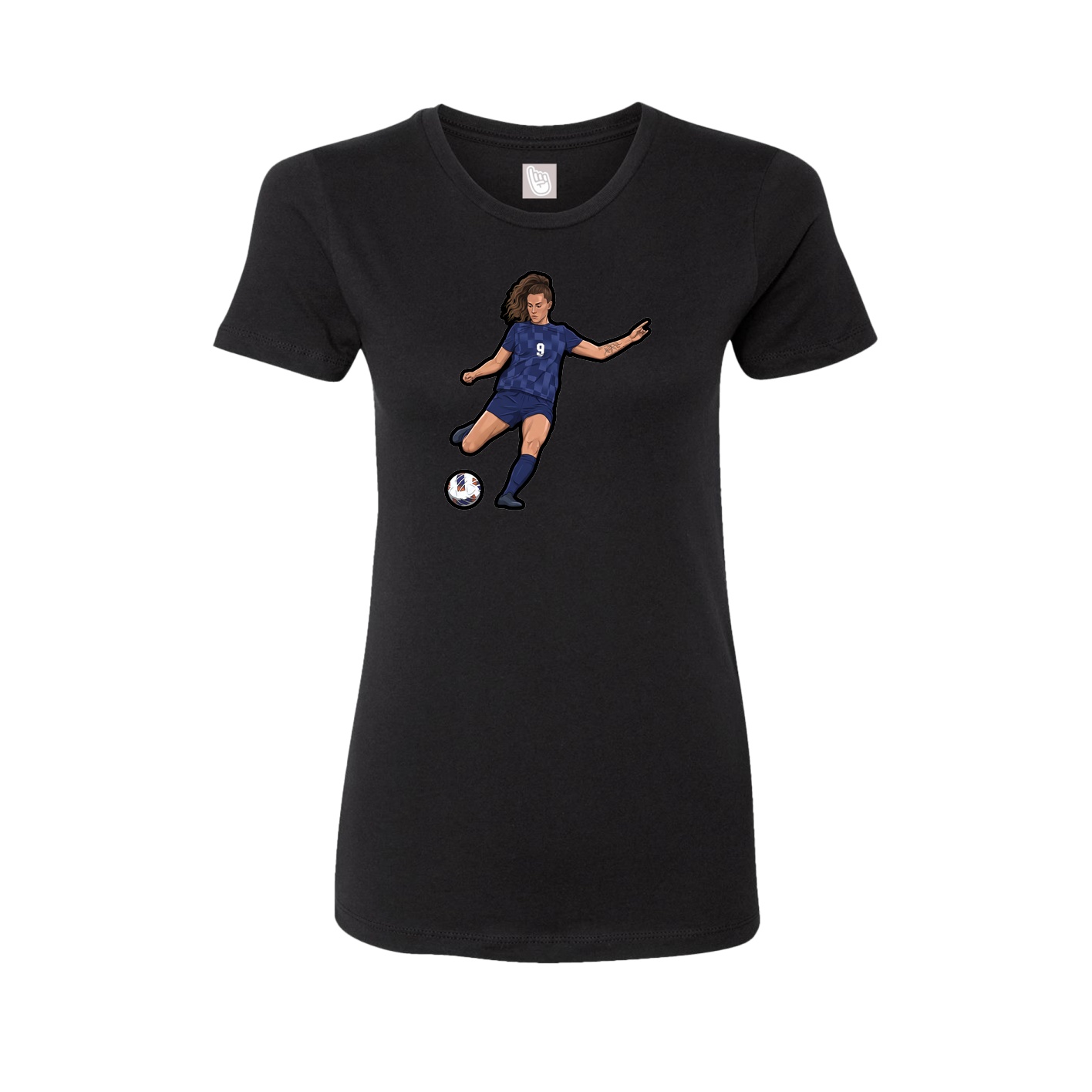Fitted Women's Tee — Name Vertical in Black