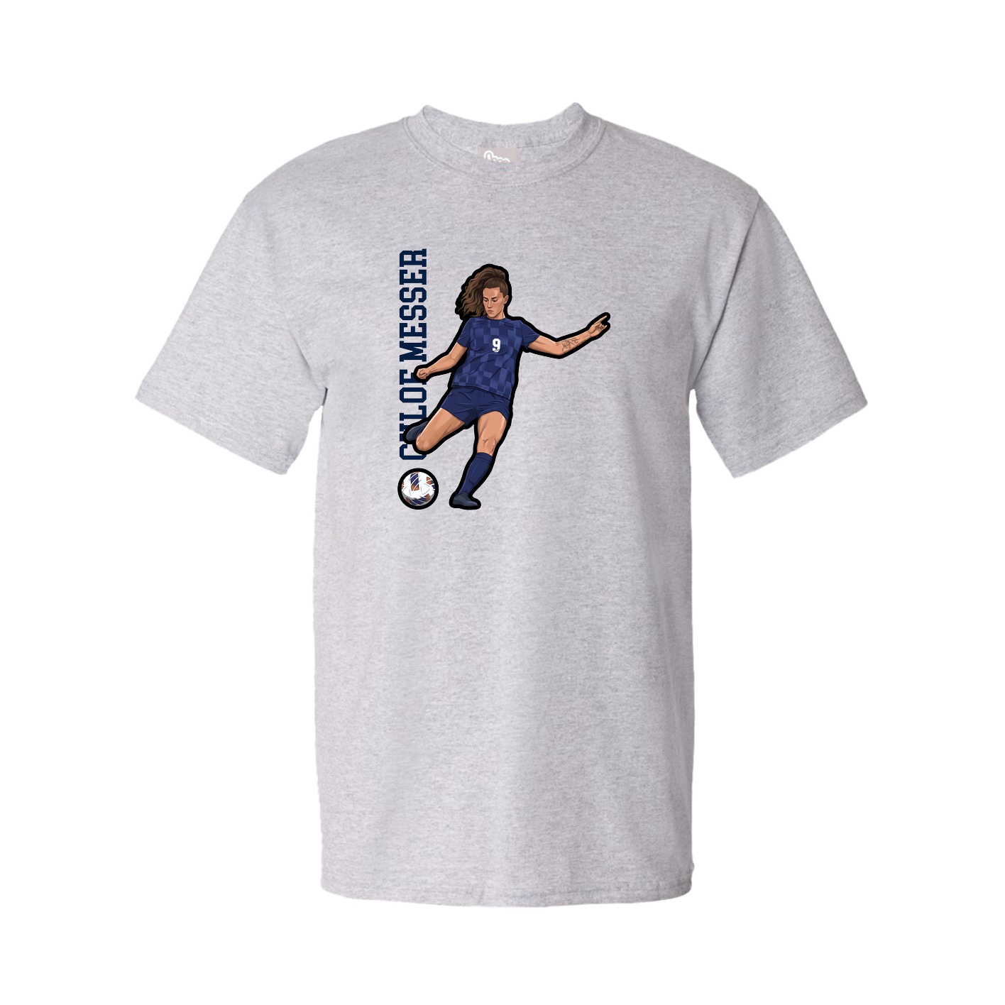 Youth Tee — Name Vertical in Grey