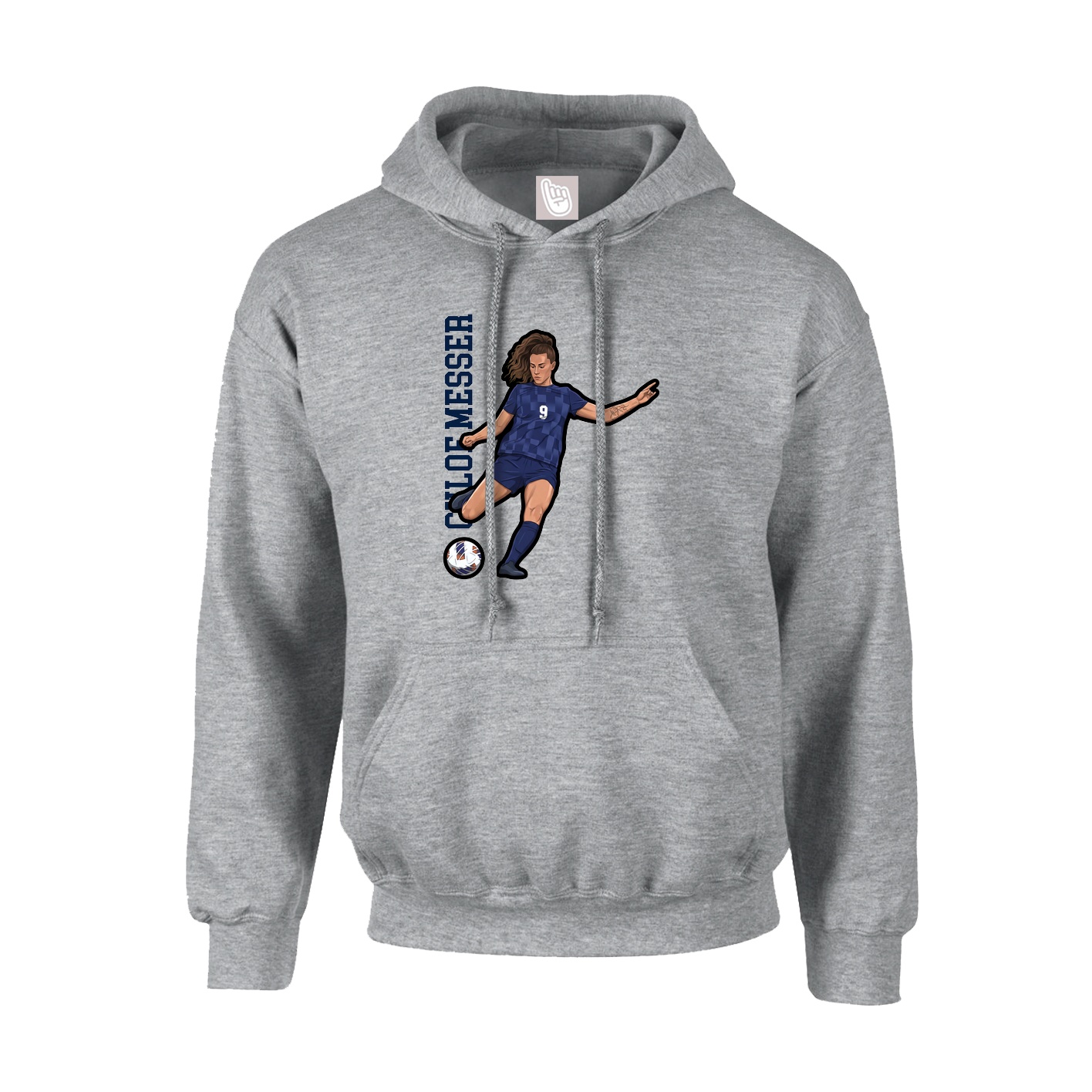 Hoodie — Name Vertical in Grey