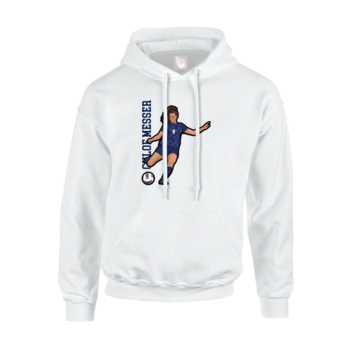 Hoodie — Name Vertical in White