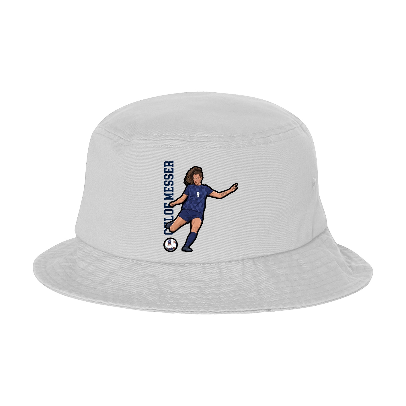 Bucket Cap — Name Vertical in White