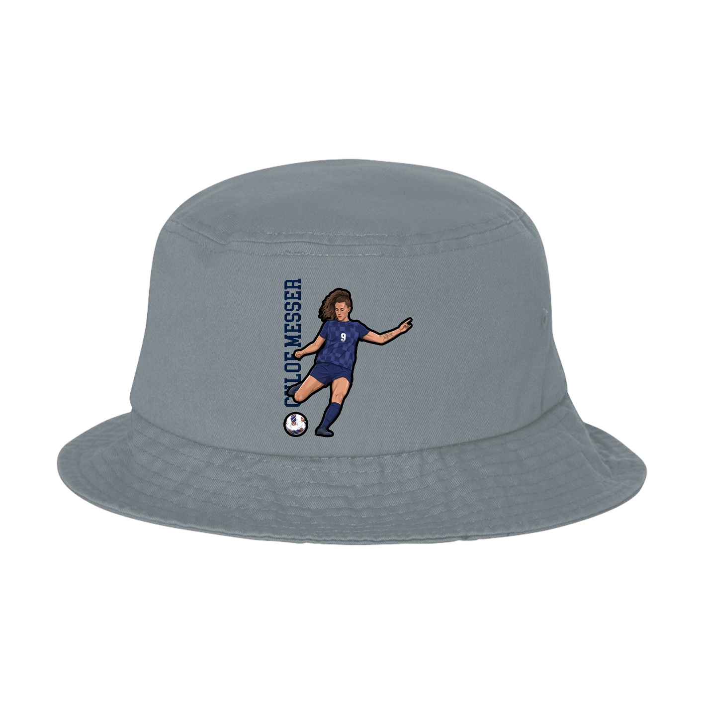 Bucket Cap — Name Vertical in Grey