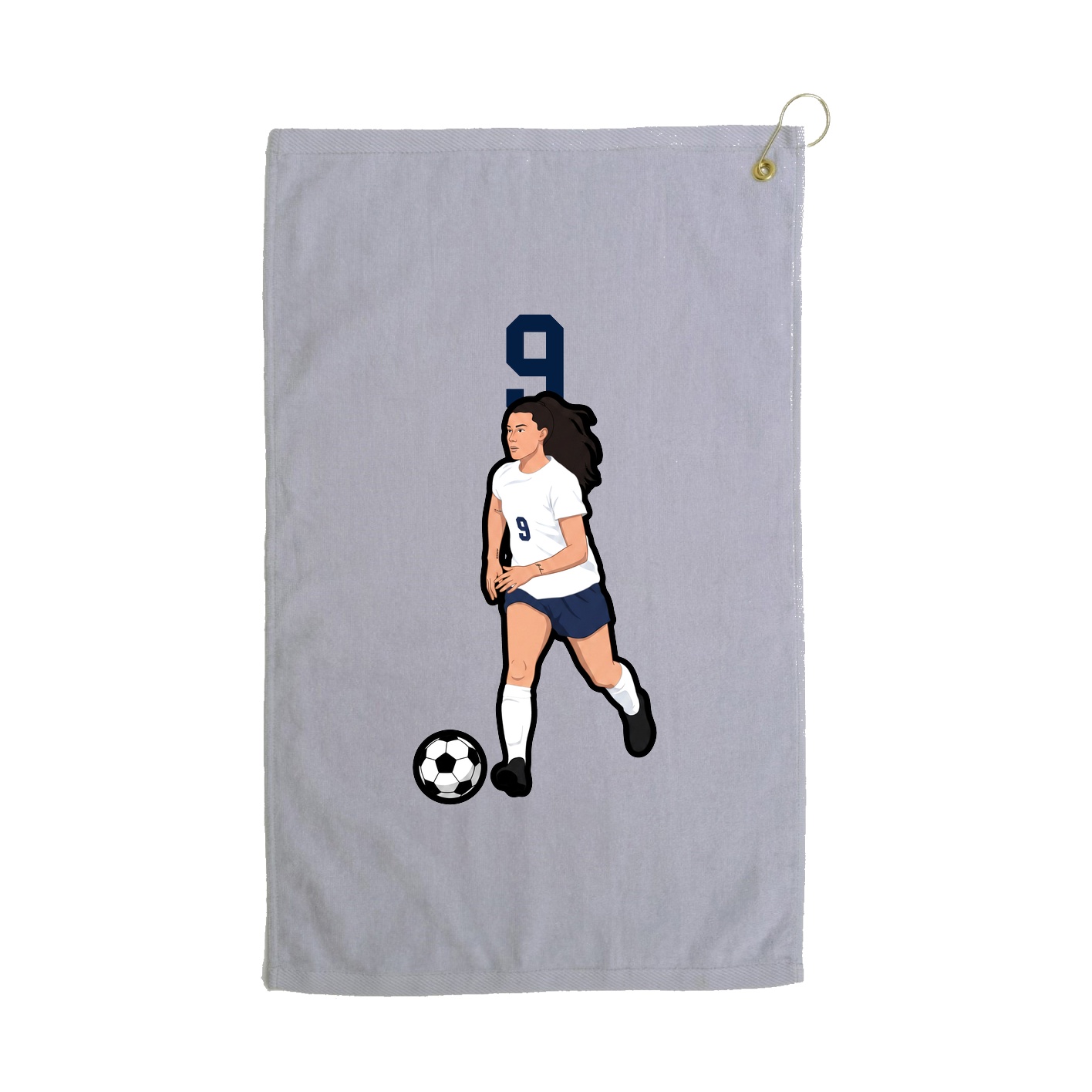 Golf Towel — Number Top in Grey