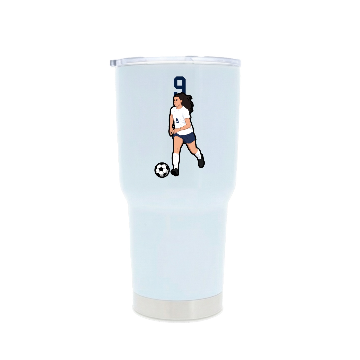 30oz Stainless Steel Tumbler — Number Top in White