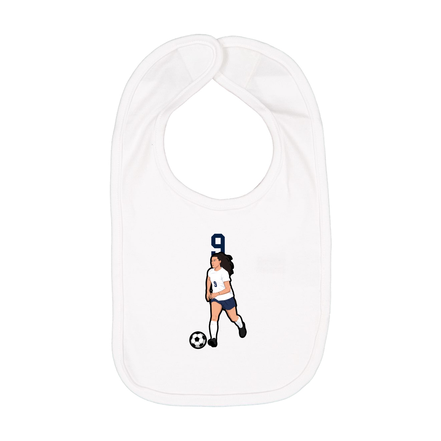 Infant Bib — Number Top in White