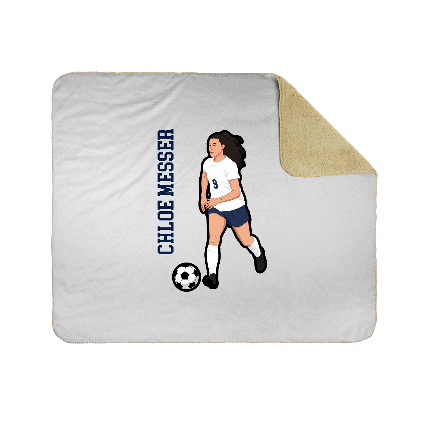 Throw Blanket — Name Vertical in White