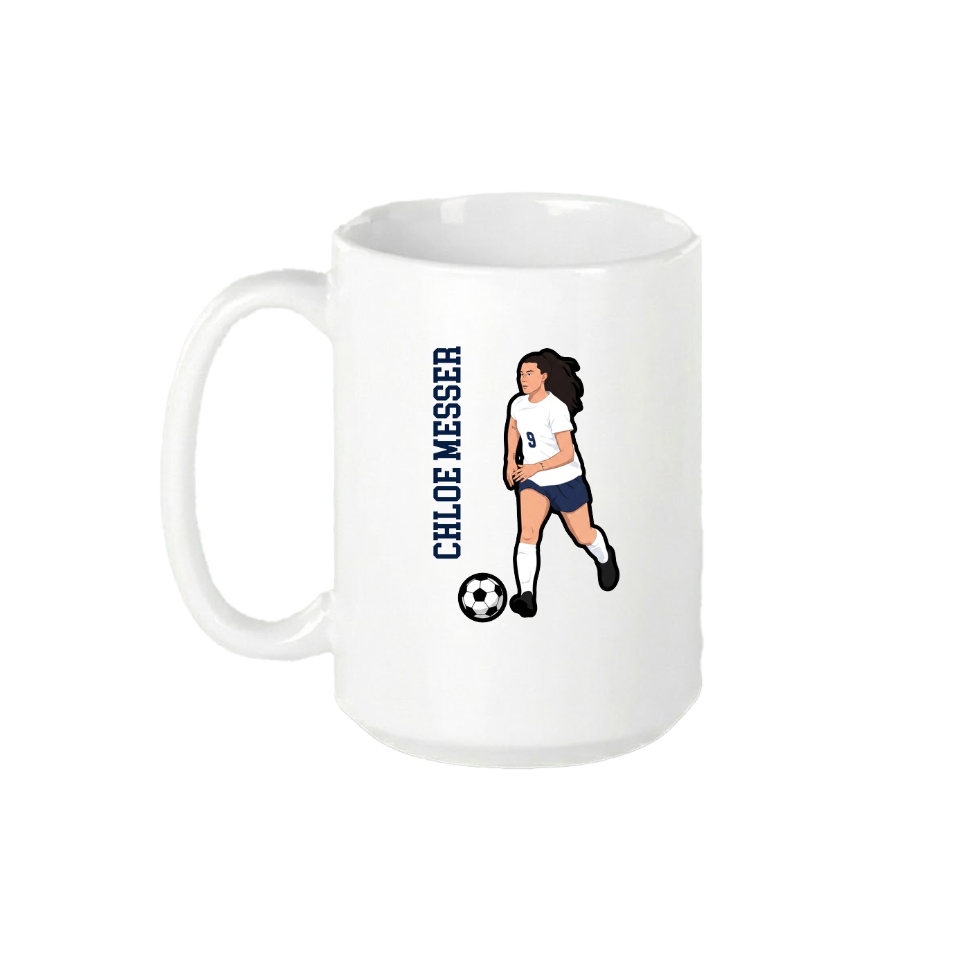 15oz Coffee Mug — Name Vertical in White