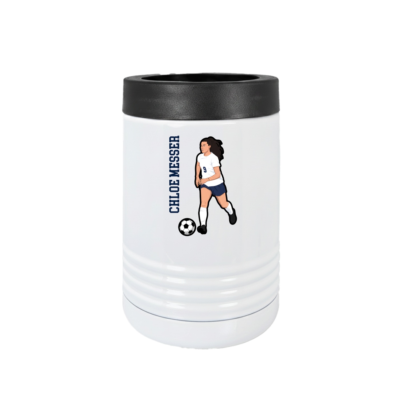 Beverage Holder — Name Vertical in White