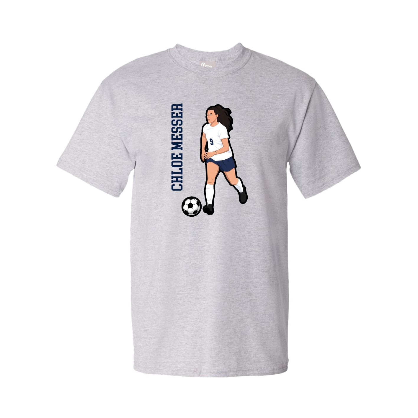 Tee — Name Vertical in Grey