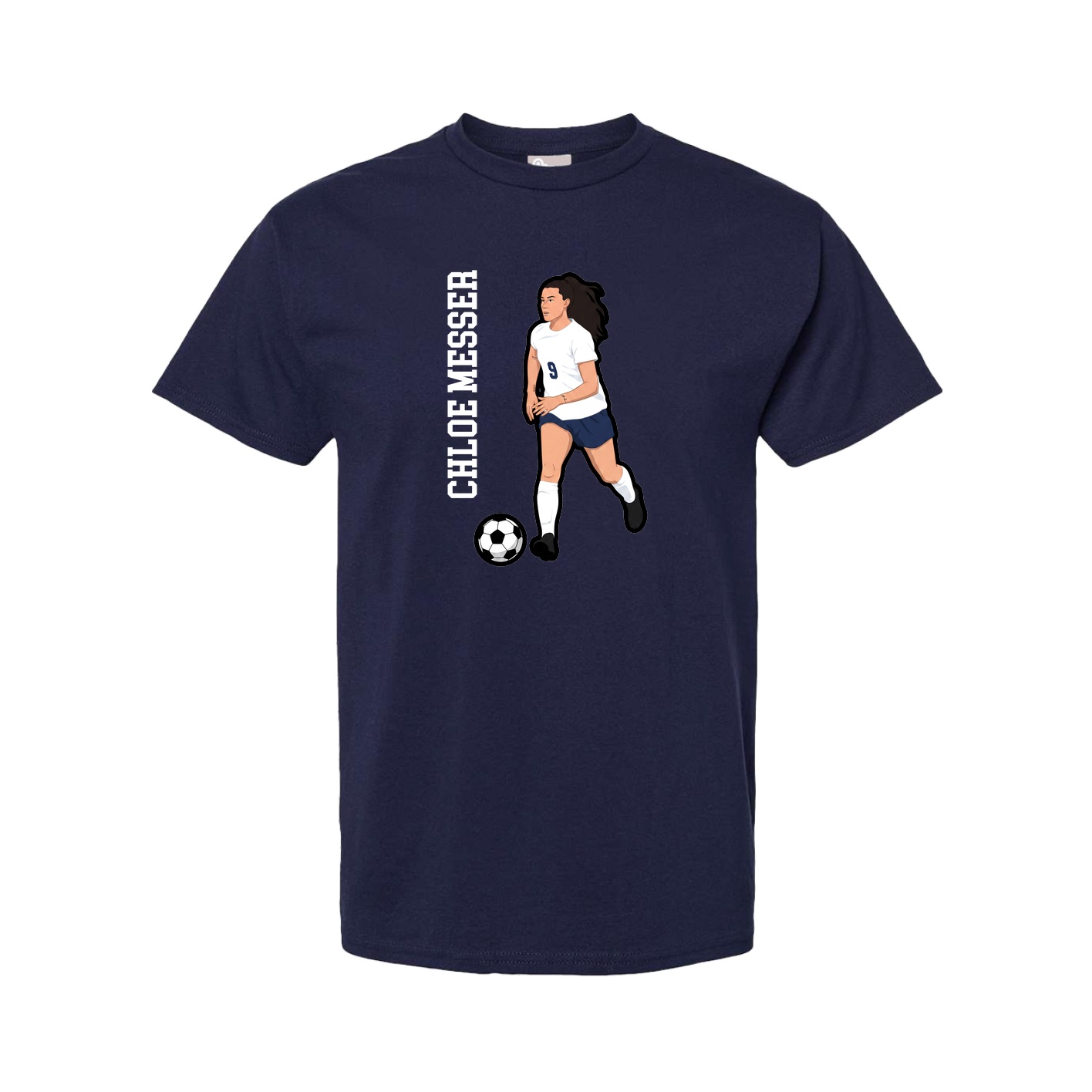 Youth Tee — Name Vertical in Navy