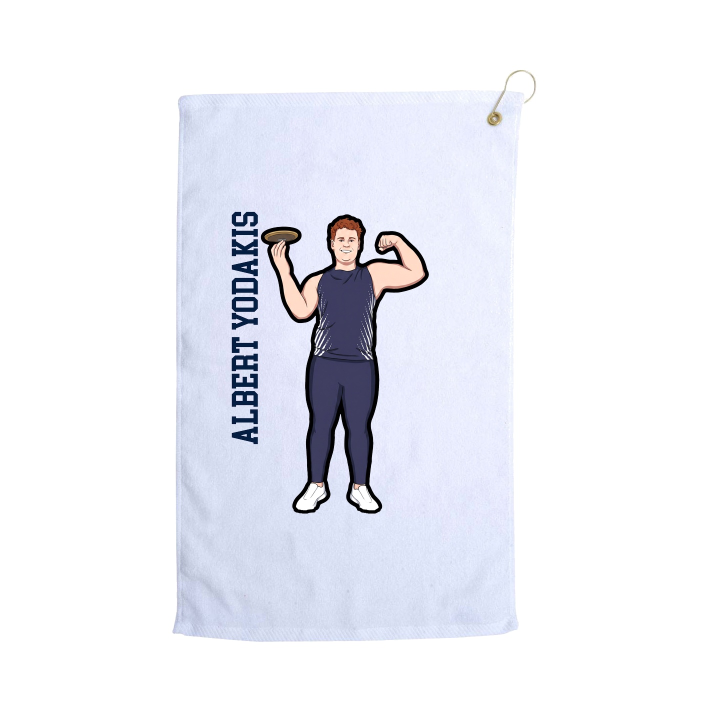 Golf Towel — Name Vertical in White