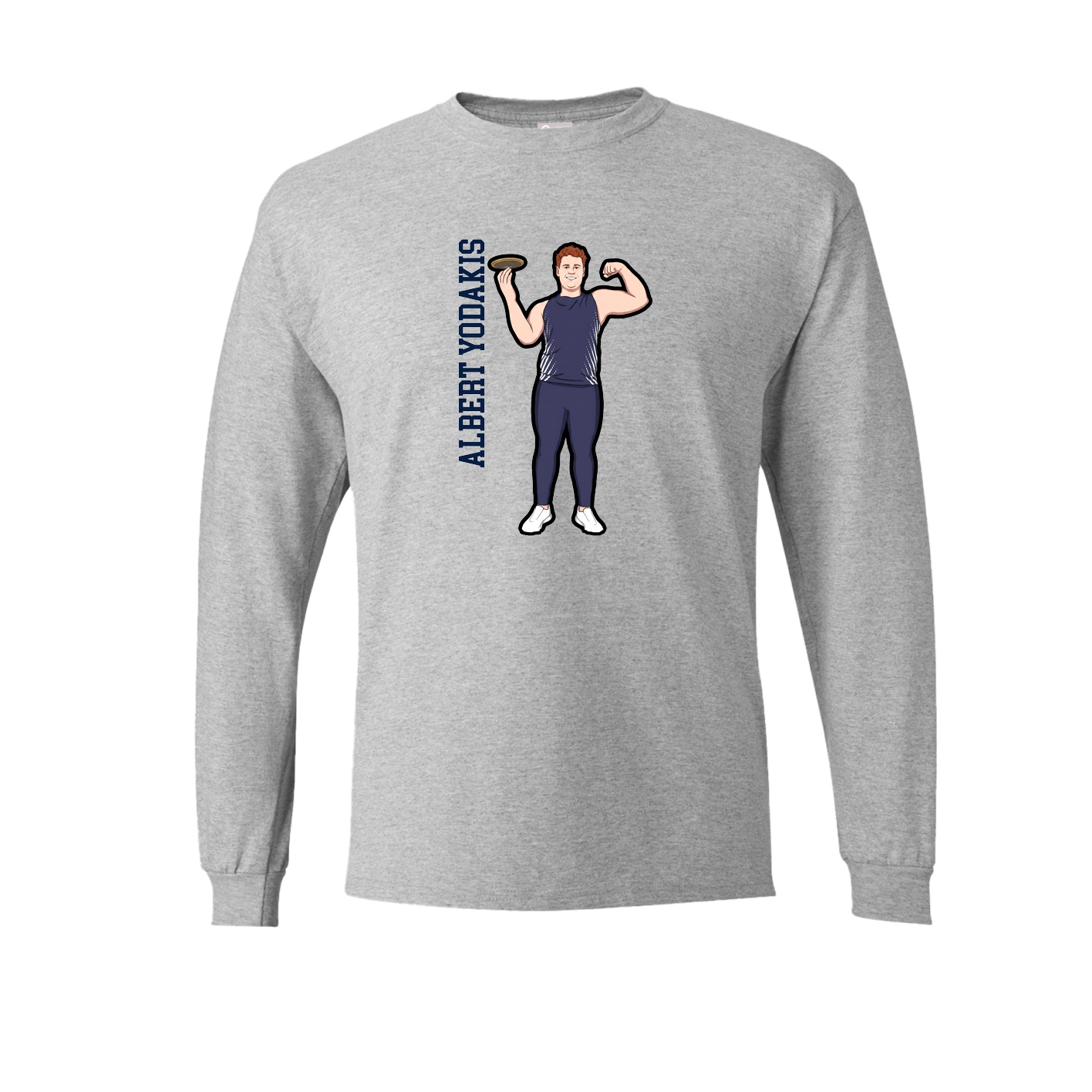 Long Sleeve Tee — Name Vertical in Grey