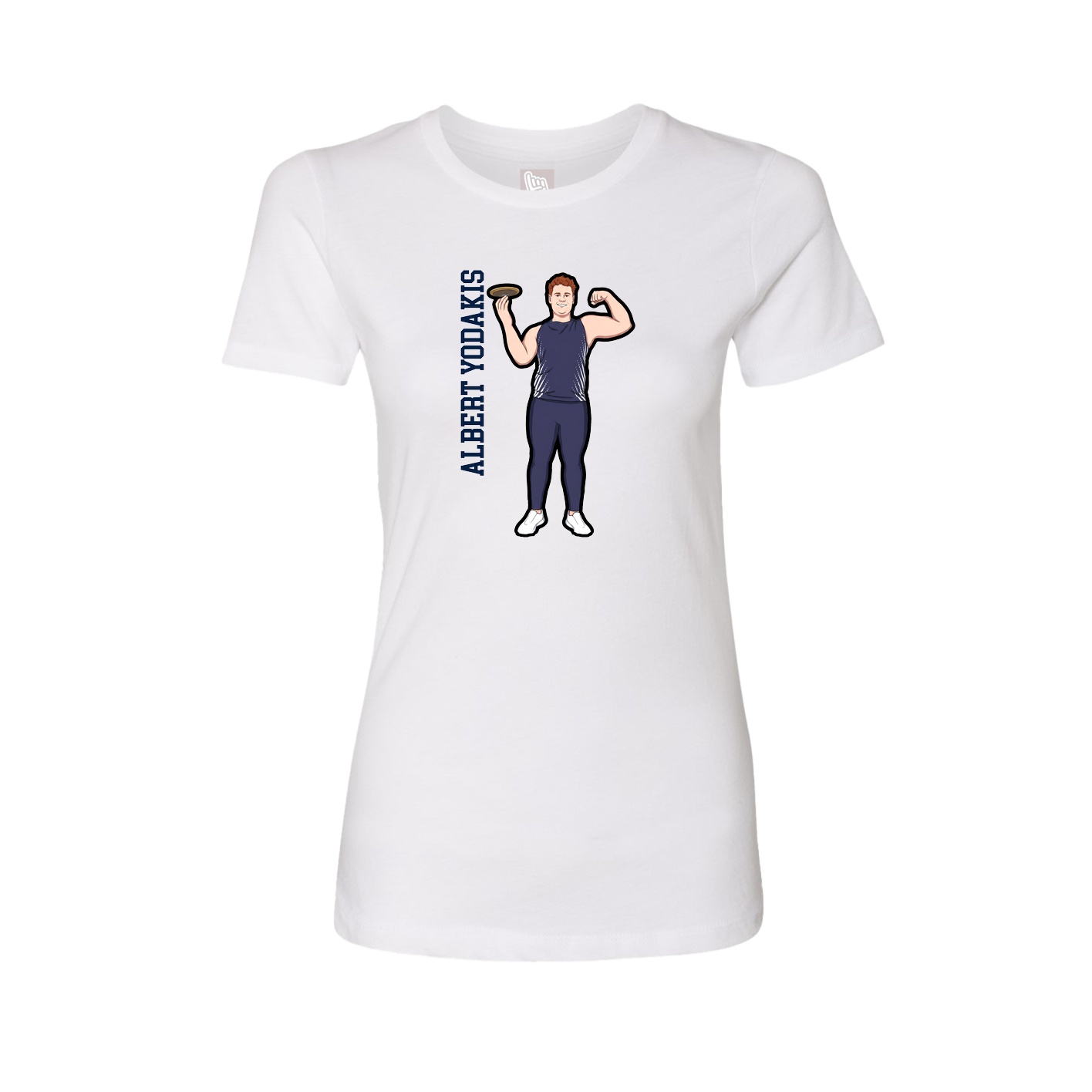 Womens Tee — Name Vertical in White