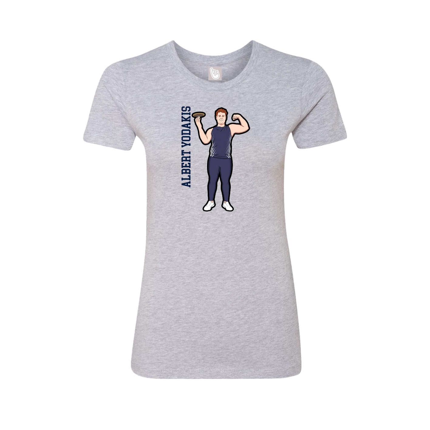 Womens Tee — Name Vertical in Grey