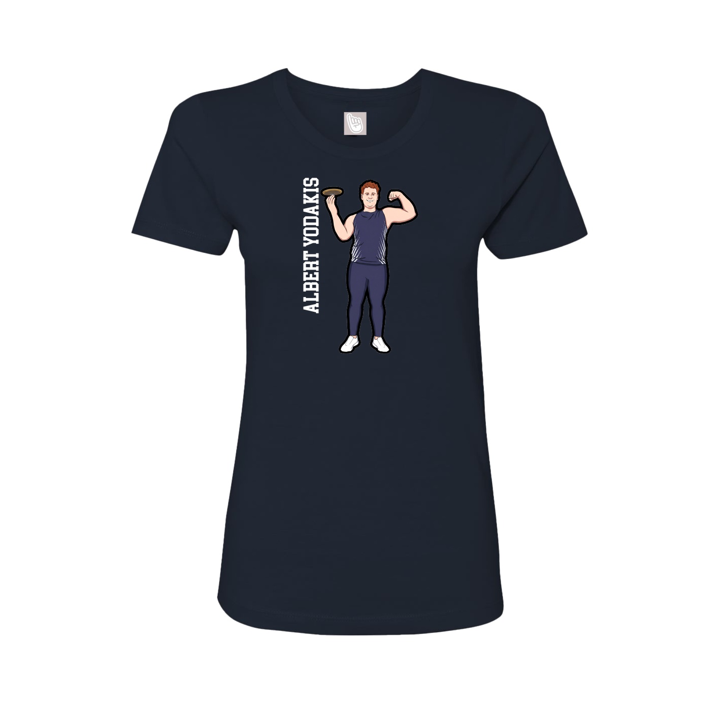 Fitted Women's Tee — Name Vertical in Navy