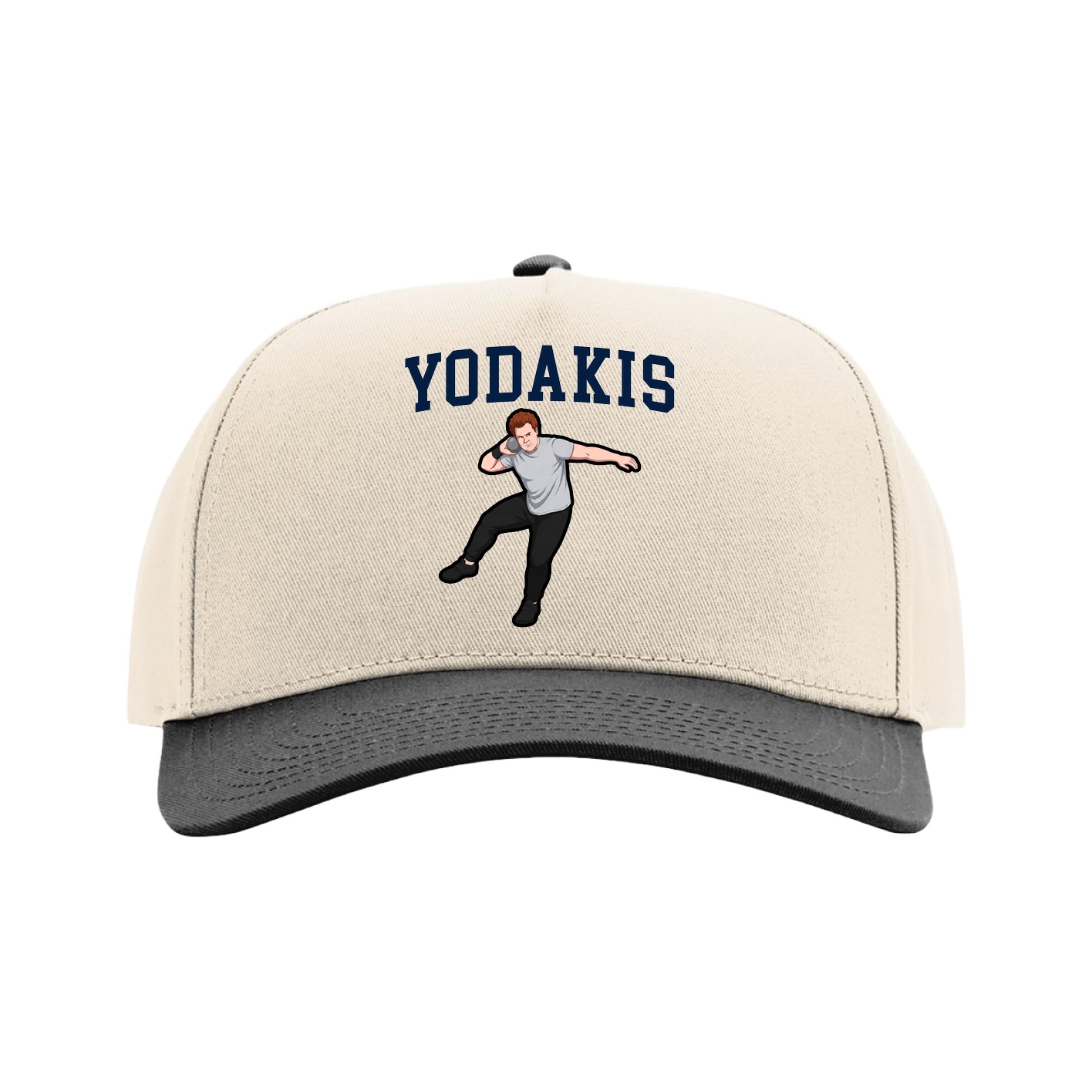 Full Fabric Five-Panel Champ Cap — Shirsey in Cream/Black