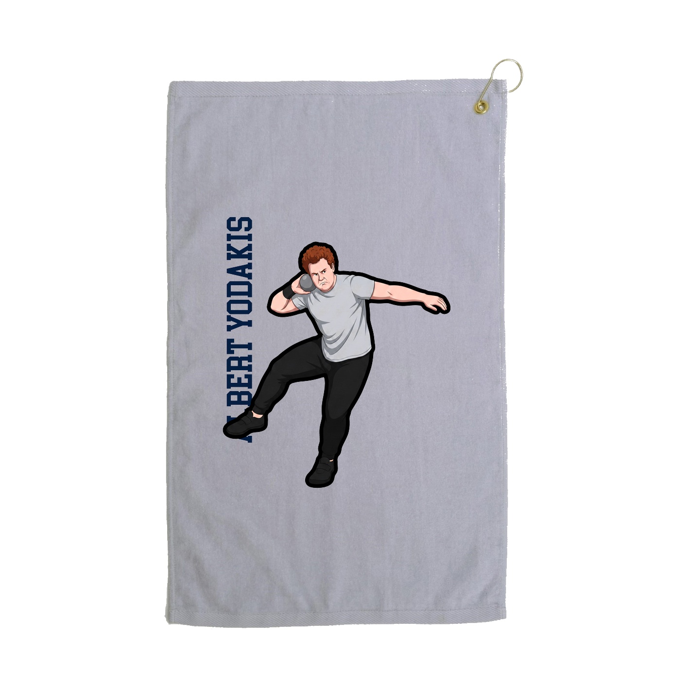 Golf Towel — Name Vertical in Grey