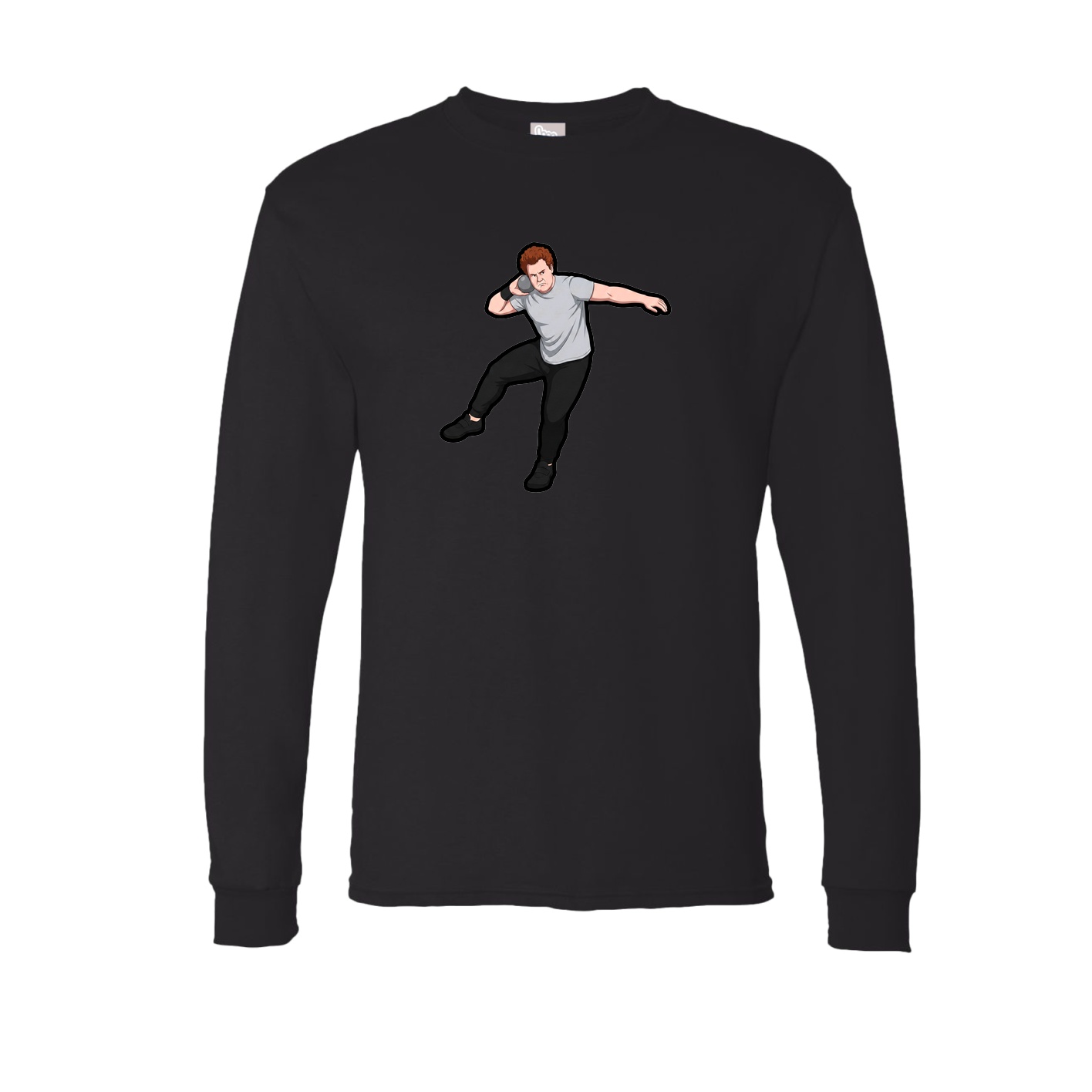 Long Sleeve Tee — Name Vertical in Black