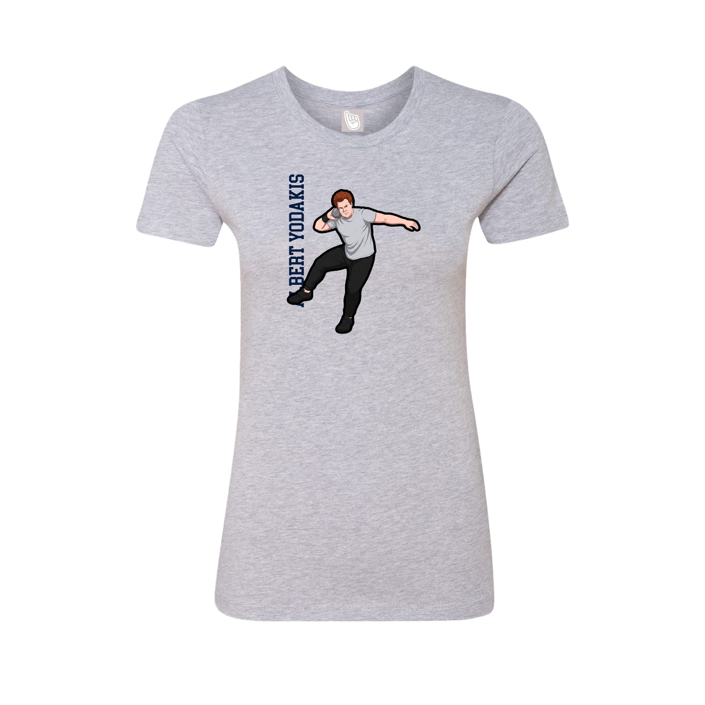 Womens Tee — Name Vertical in Grey