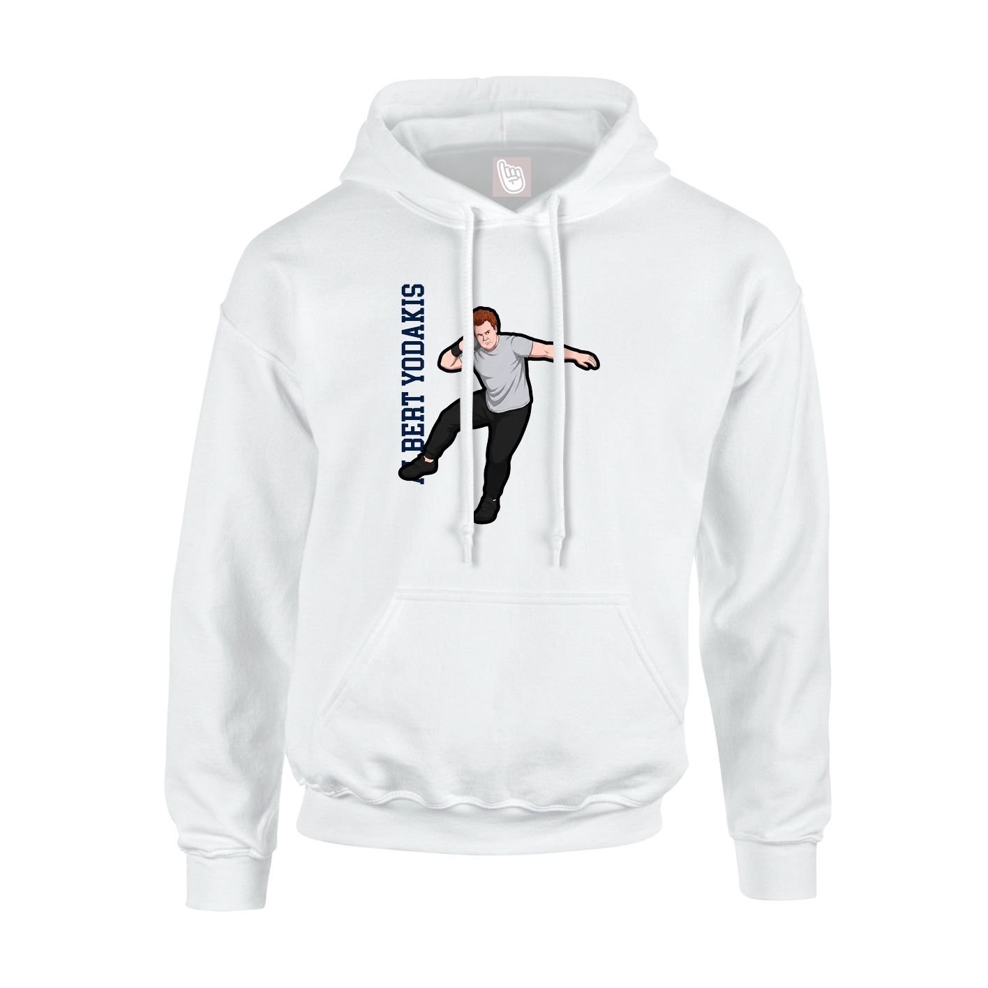 Youth Hoodie — Name Vertical in White