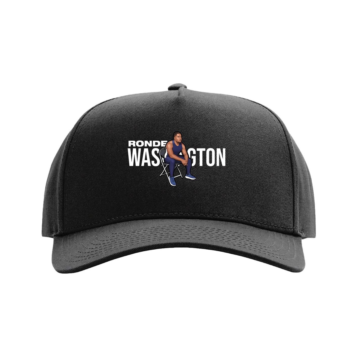 Full Fabric Five-Panel Champ Cap — Player Name in Black