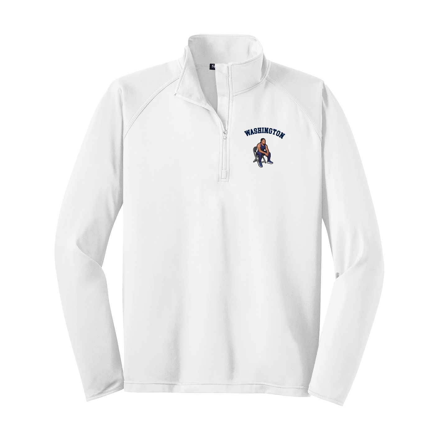 Q-Zip Pullover — Shirsey Arch in White