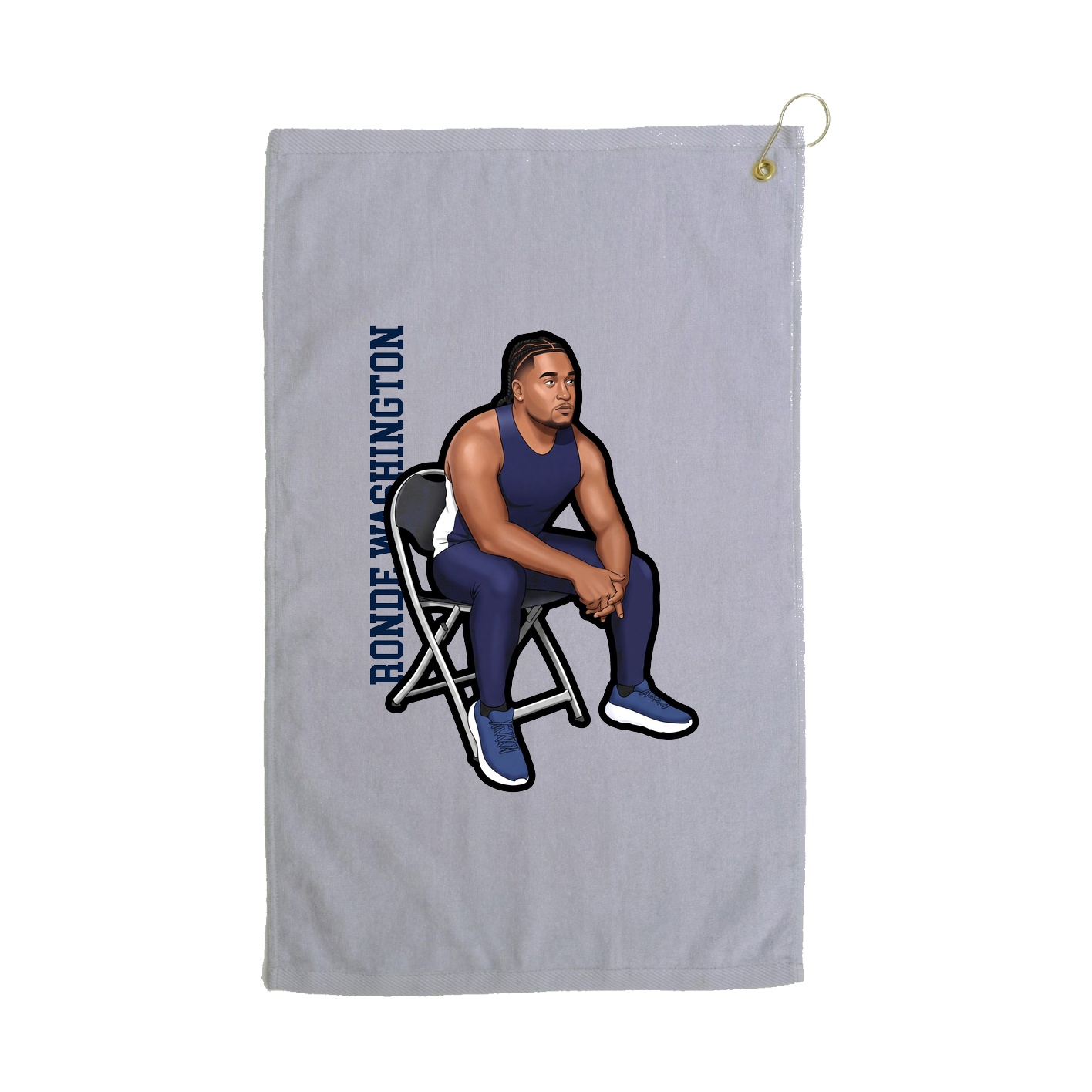 Golf Towel — Name Vertical in Grey