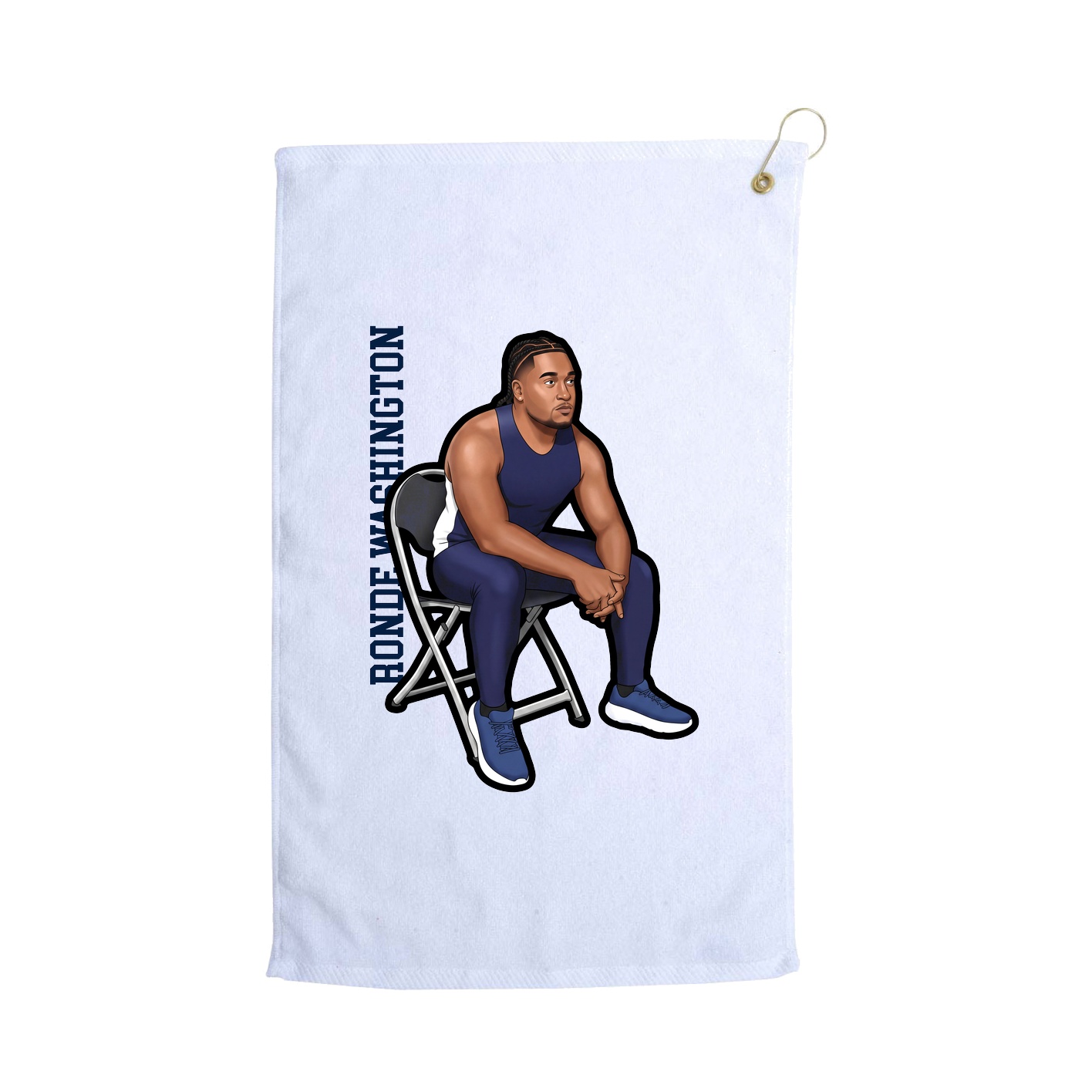 Golf Towel — Name Vertical in White