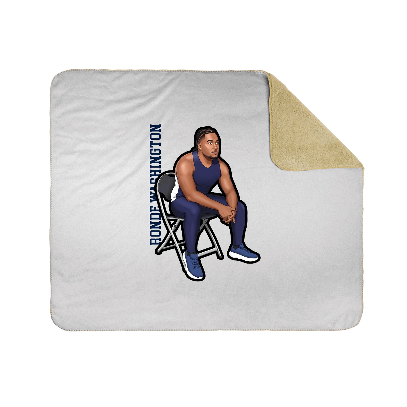 Throw Blanket — Name Vertical in White