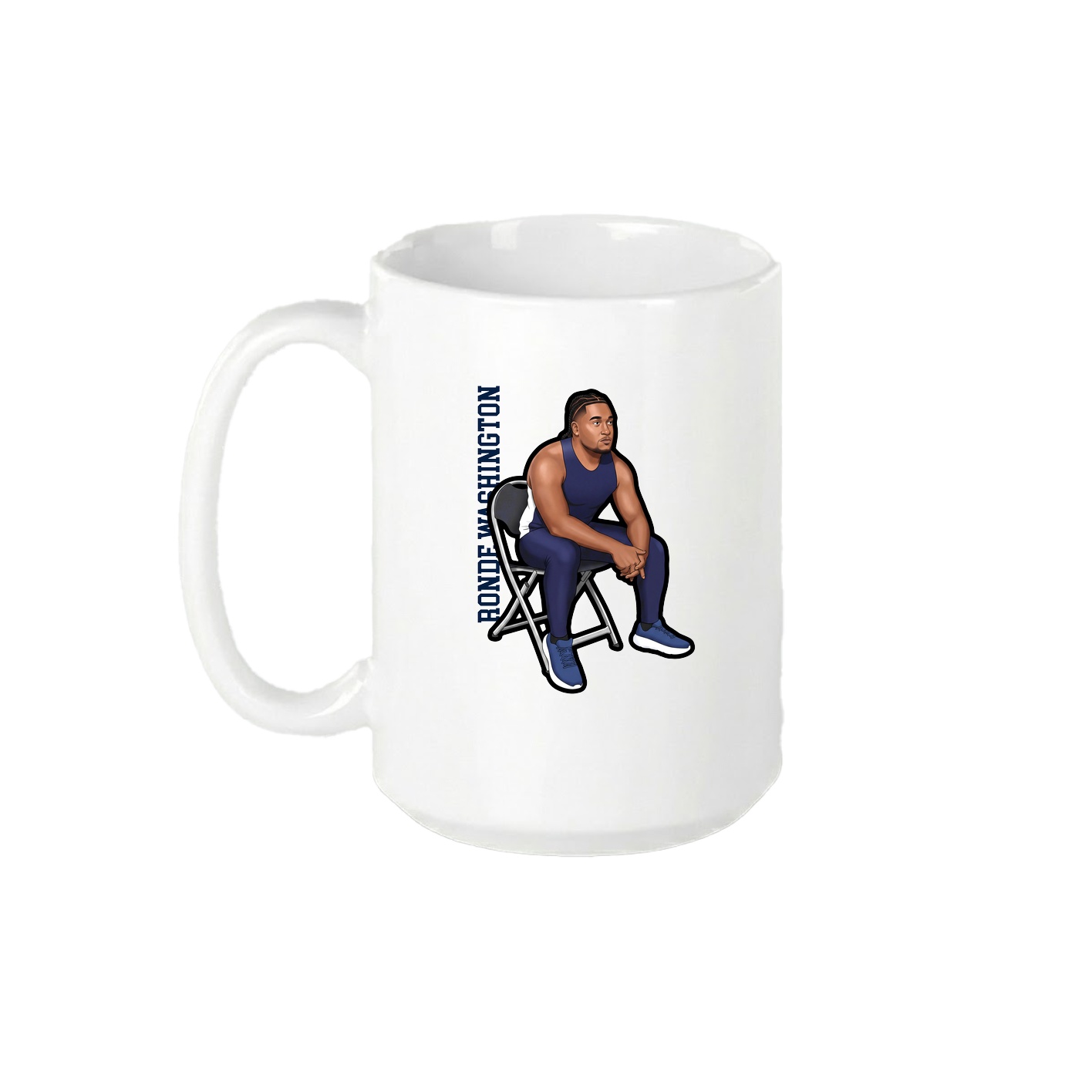 15oz Coffee Mug — Name Vertical in White