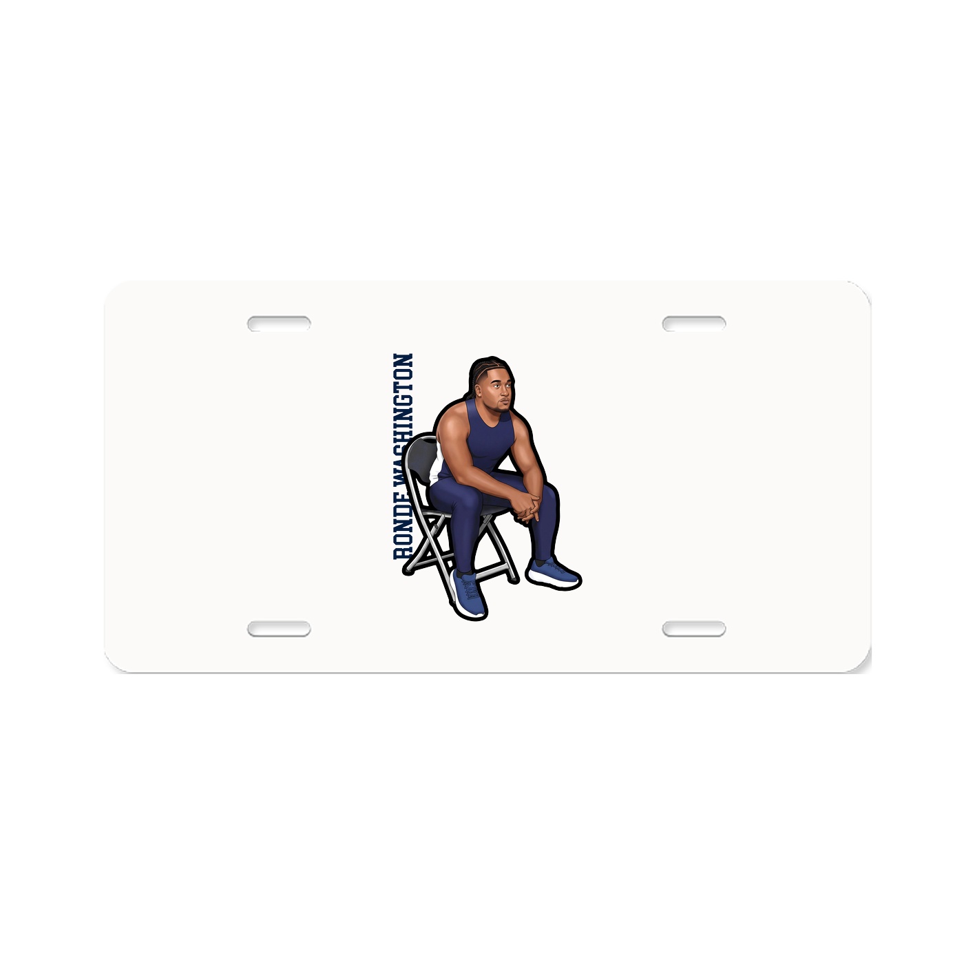 License Plate — Name Vertical in Classic