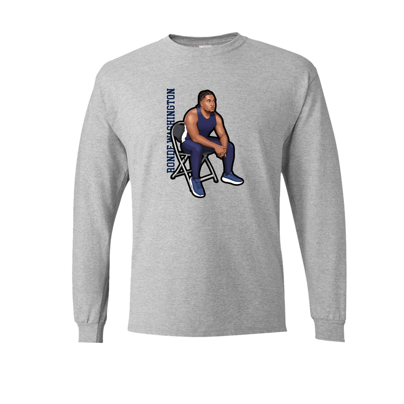 Long Sleeve Tee — Name Vertical in Grey