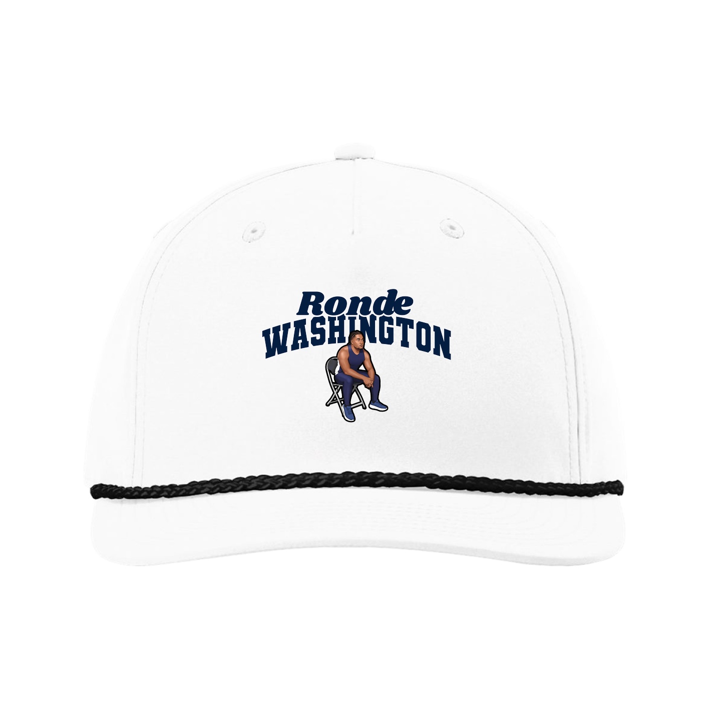 Five-Panel Classic Rope Cap — Signature Arch in White