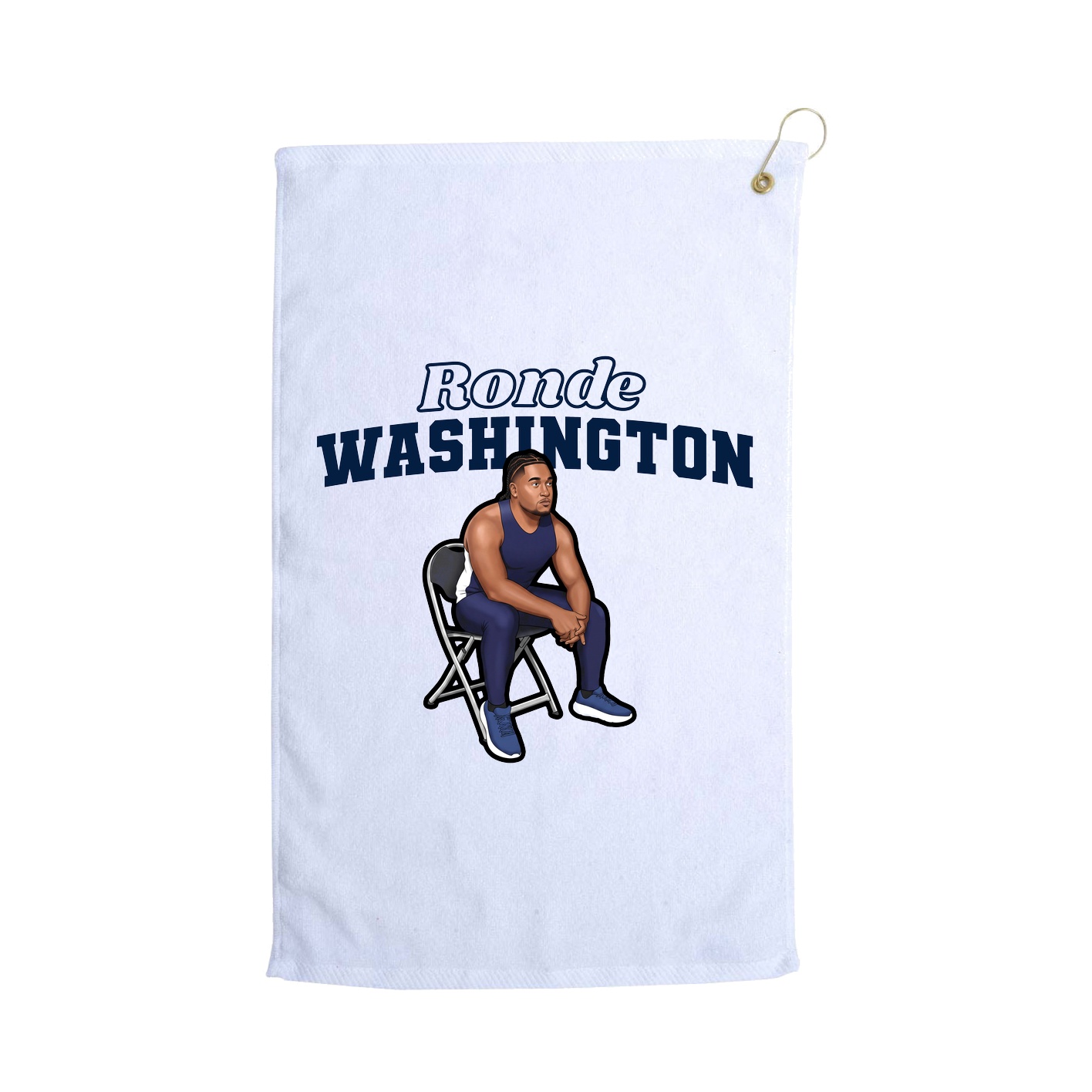 Golf Towel — Name Arch in White