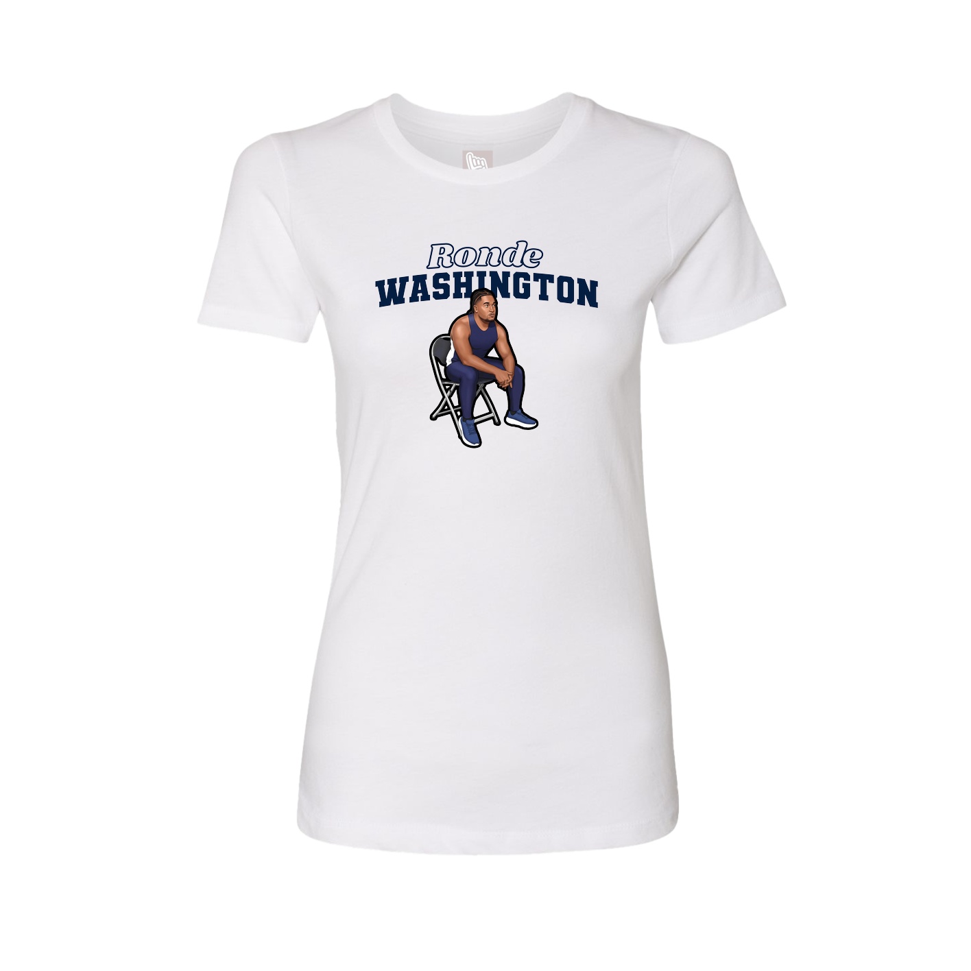 Fitted Women's Tee — Name Arch in White