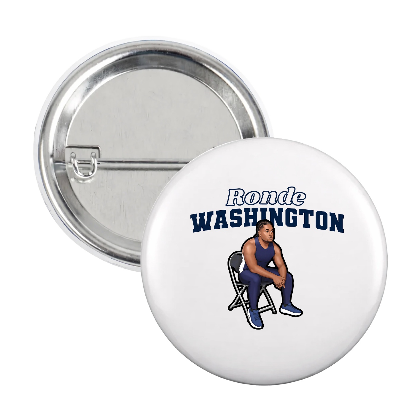 Game Day Button — Name Arch in White