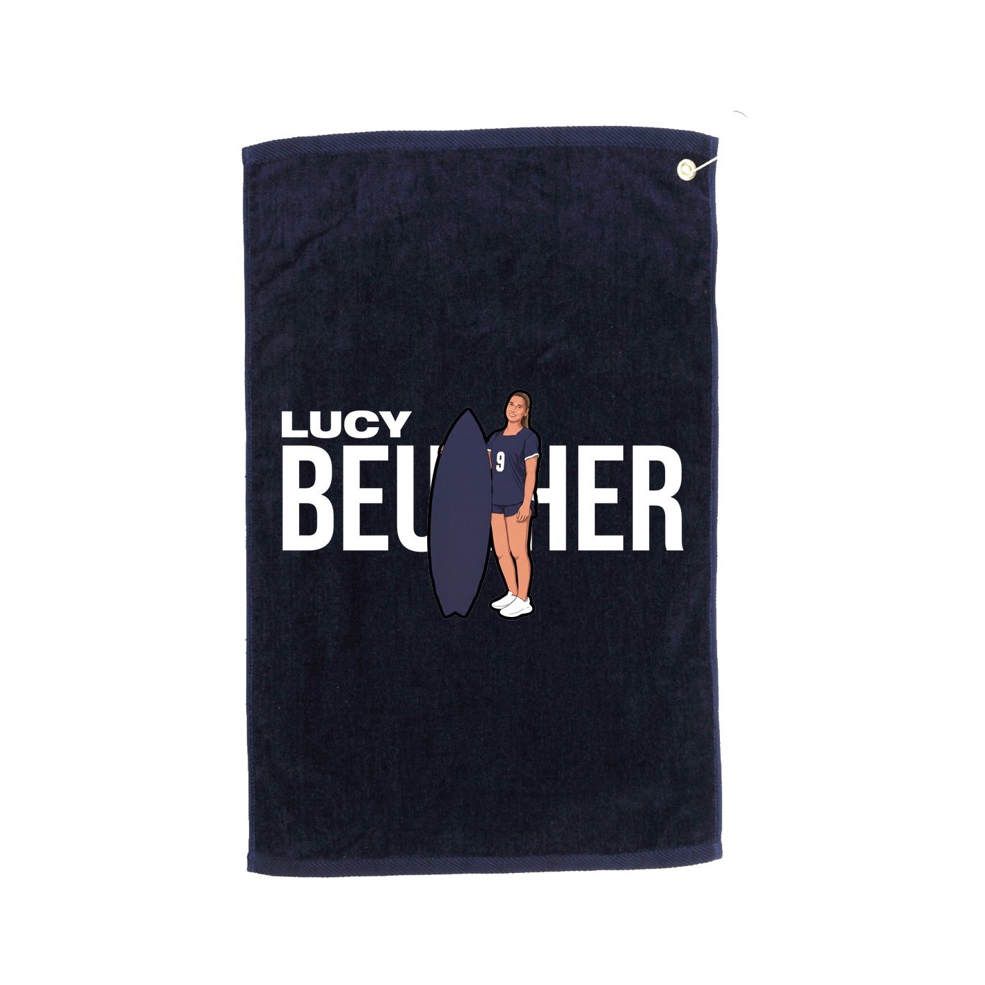 Golf Towel — Player Name in Navy